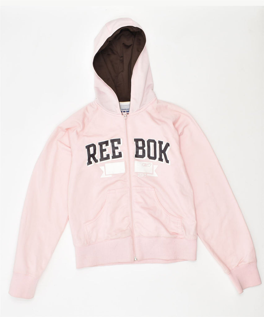 REEBOK Girls Zip Hoodie Sweater 11-12 Years Pink Polyester | Vintage | Thrift | Second-Hand | Used Clothing | Messina Hembry 