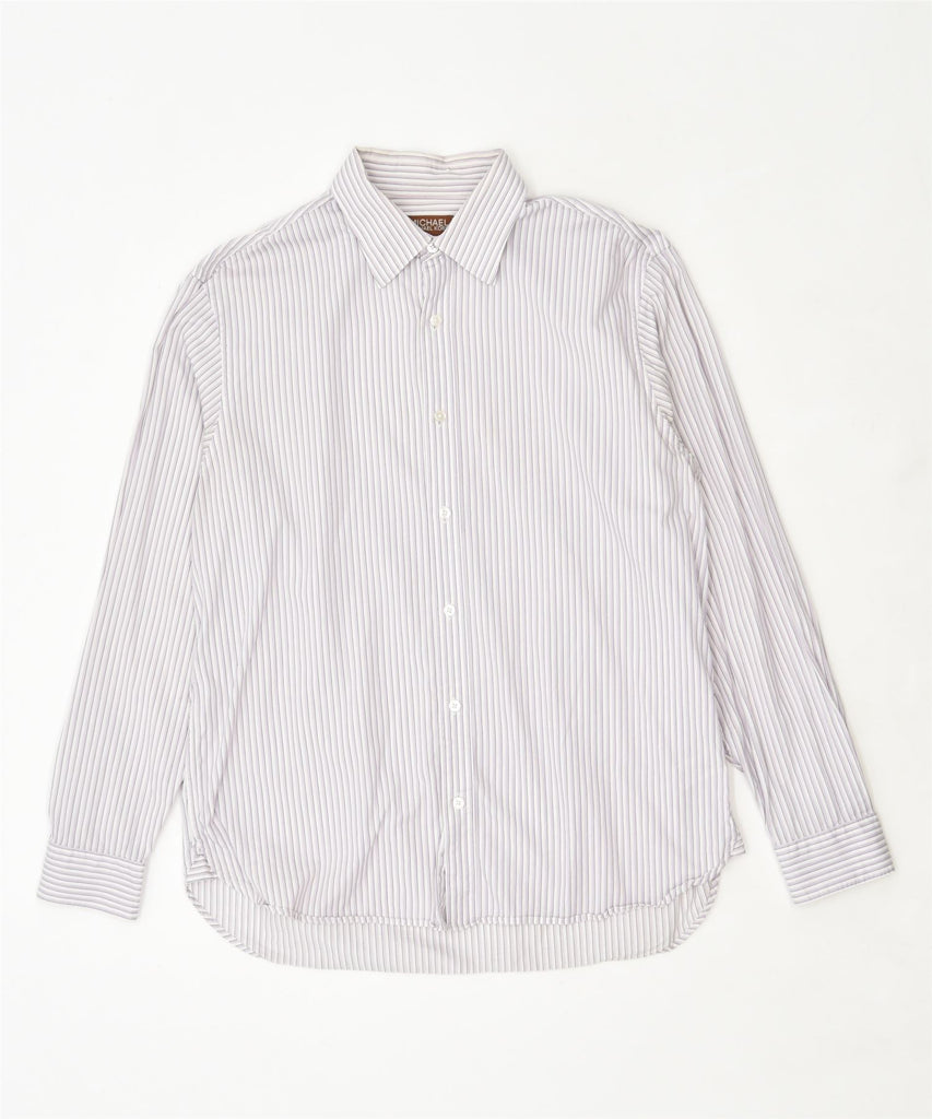 MICHAEL KORS Mens Shirt Large Pink Striped Cotton | Vintage | Thrift | Second-Hand | Used Clothing | Messina Hembry 