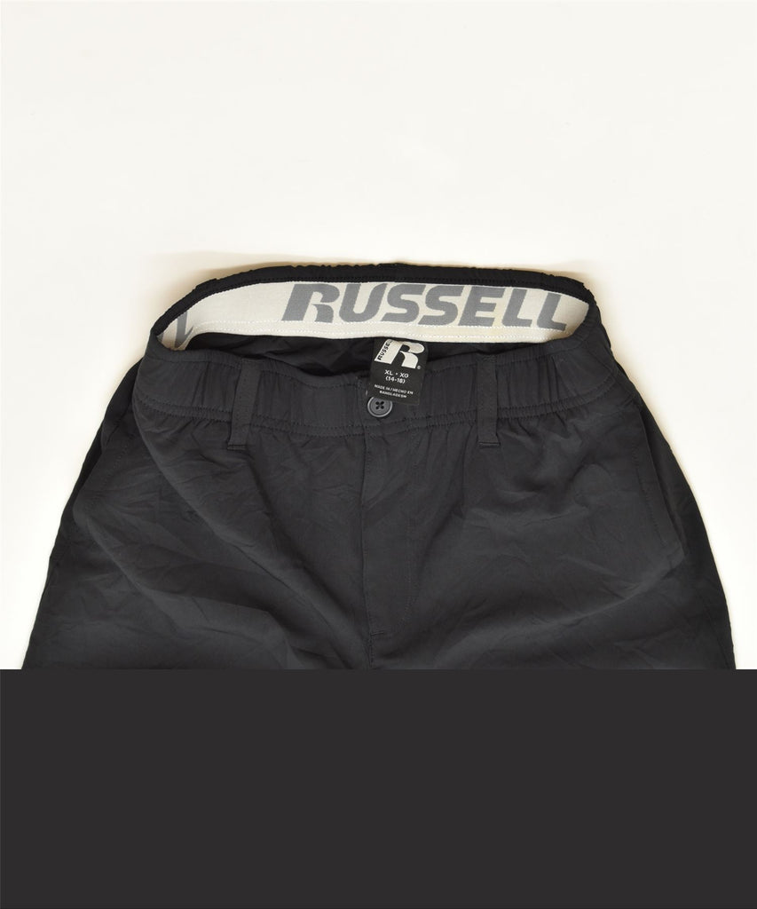 RUSSELL ATHLETIC Boys Sport Shorts 14-15 Years XL Black Polyester Sports | Vintage | Thrift | Second-Hand | Used Clothing | Messina Hembry 