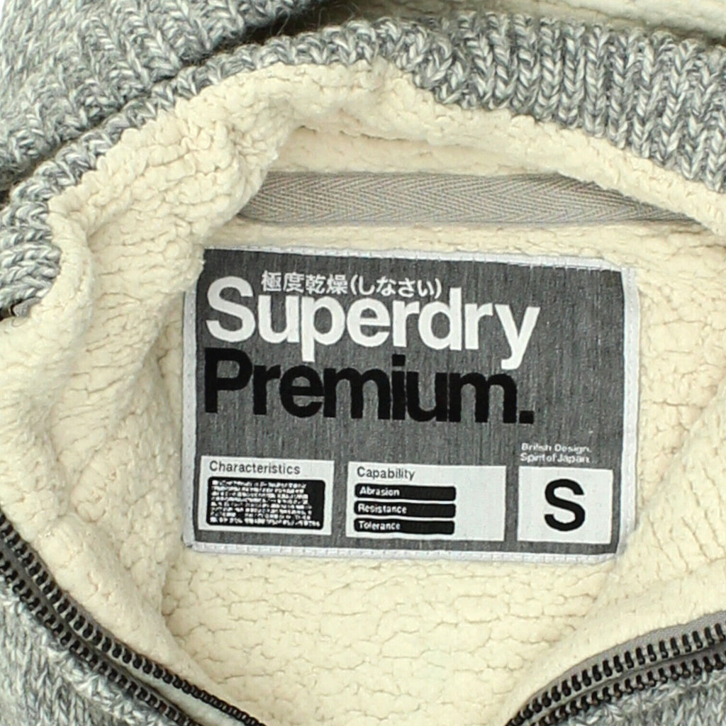 Superdry Premium Mens Grey Sleeveless Knit Hoodie | Vintage Designer Hoody VTG | Vintage Messina Hembry | Thrift | Second-Hand Messina Hembry | Used Clothing | Messina Hembry 