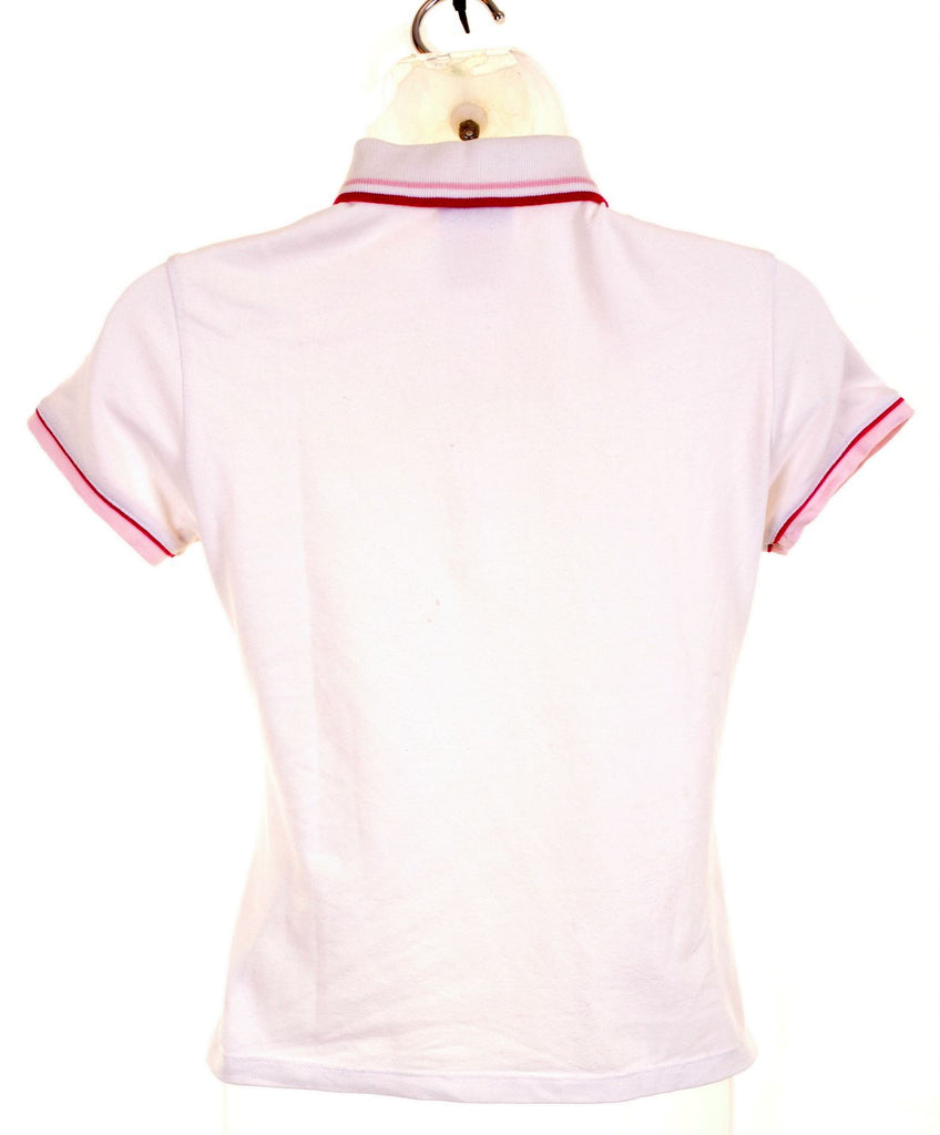 CHAMPION Girls Polo Shirt 11-12 Years Large White Cotton - Second Hand & Vintage Designer Clothing - Messina Hembry