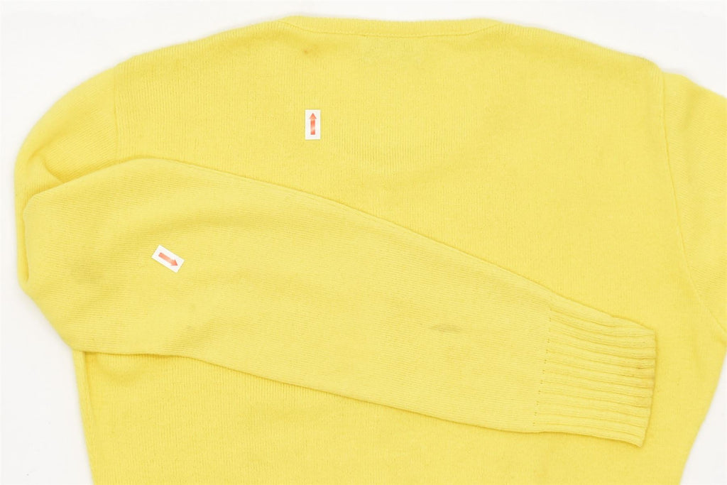 GUESS Womens Cardigan Sweater UK 12 Medium Yellow Cotton | Vintage | Thrift | Second-Hand | Used Clothing | Messina Hembry 