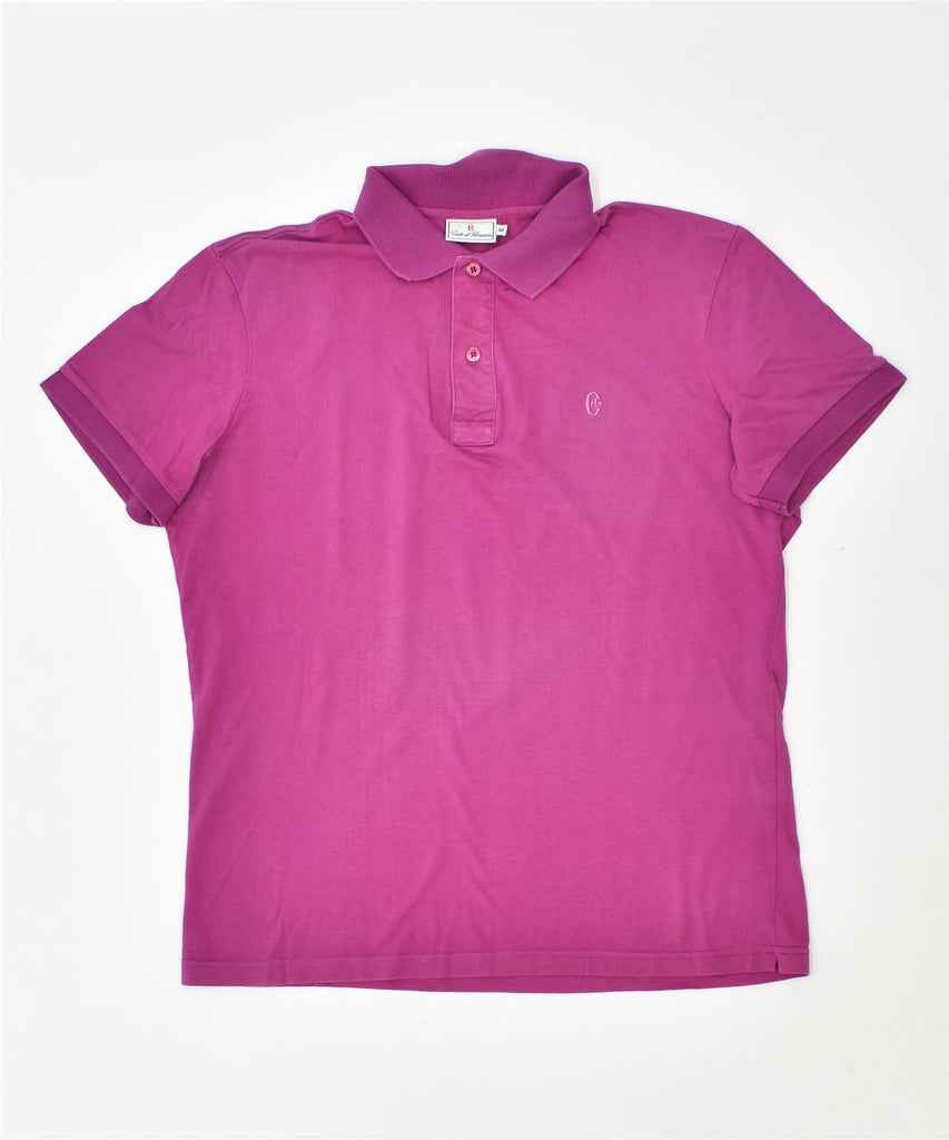CONTE OF FLORENCE Mens Polo Shirt Medium Purple Cotton | Vintage | Thrift | Second-Hand | Used Clothing | Messina Hembry 