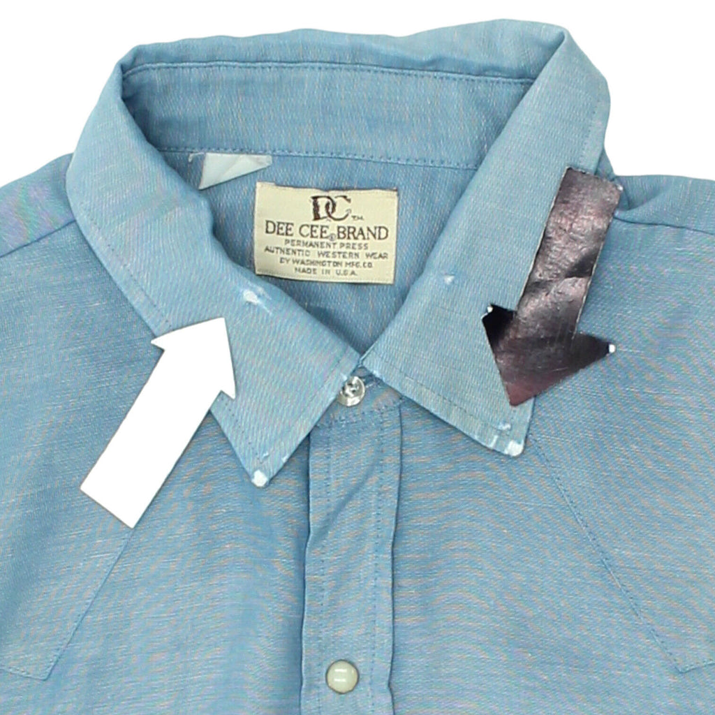 DC Dee Cee Mens Blue Western Style Popper Shirt | Vintage Designer VTG | Vintage Messina Hembry | Thrift | Second-Hand Messina Hembry | Used Clothing | Messina Hembry 