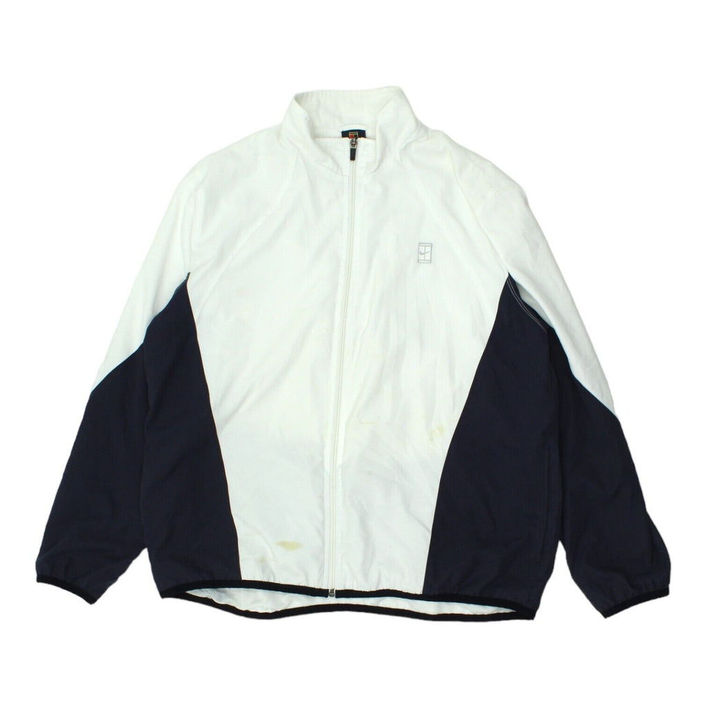 Nike Court Boys White Full Zip Track Jacket | Vintage 90s Tennis Sportswear VTG | Vintage Messina Hembry | Thrift | Second-Hand Messina Hembry | Used Clothing | Messina Hembry 