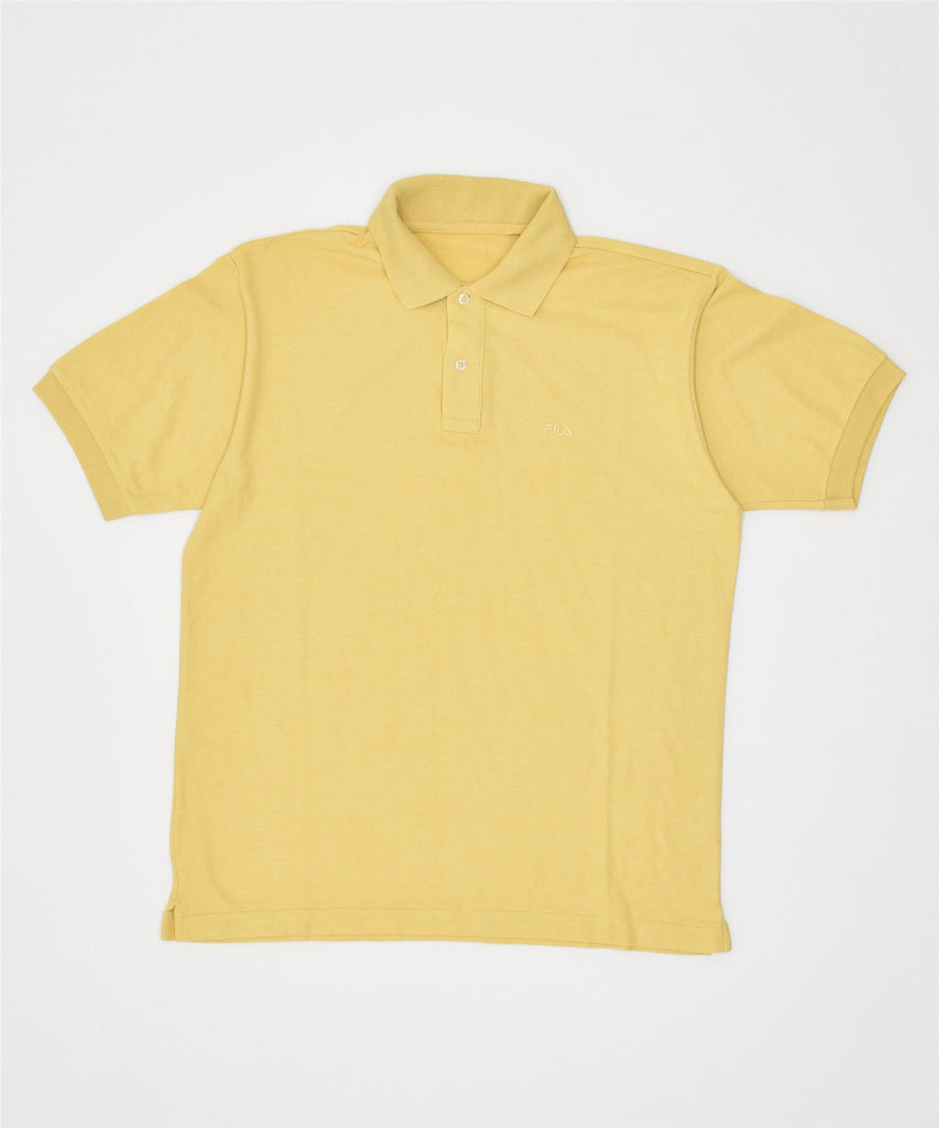 FILA Mens Polo Shirt Medium Yellow | Vintage | Thrift | Second-Hand | Used Clothing | Messina Hembry 