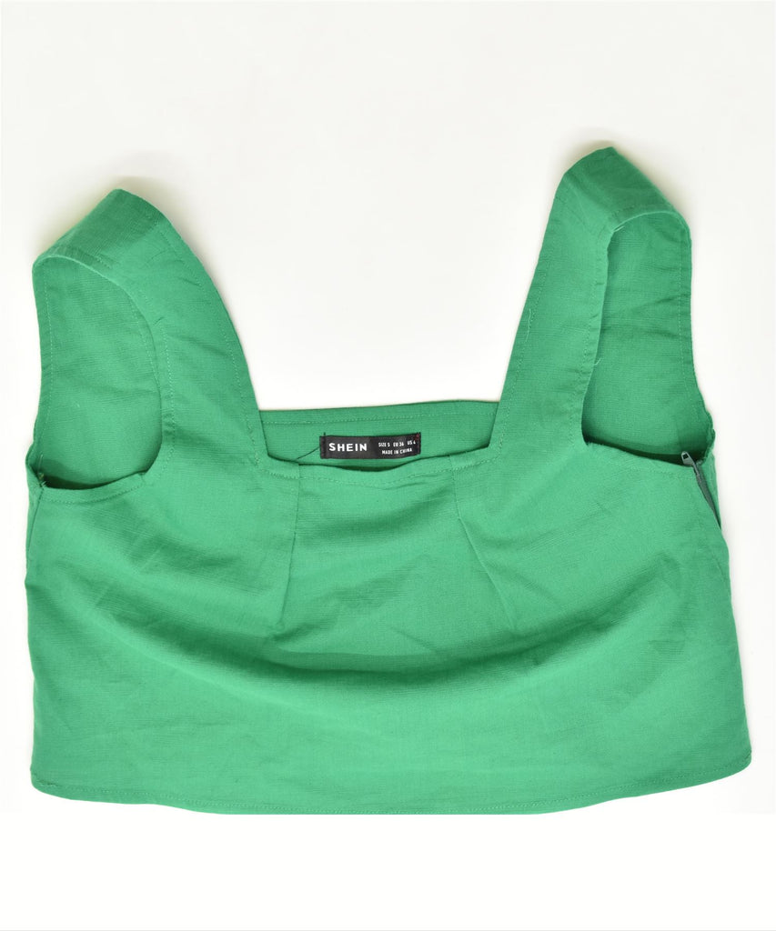 SHEIN Womens Crop Vest Top UK 8 Small Green Vintage | Vintage | Thrift | Second-Hand | Used Clothing | Messina Hembry 