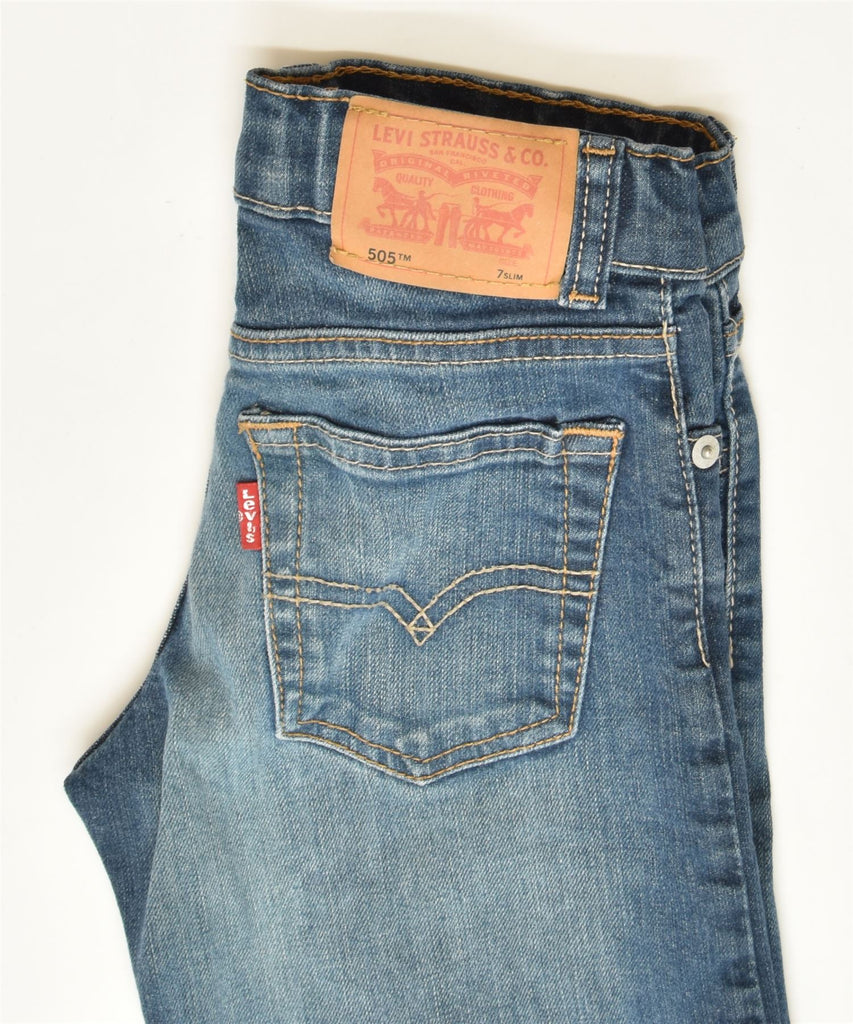 LEVI'S Girls 505 Slim Jeans 6-7 Years W22 L21 Blue Cotton Classic | Vintage | Thrift | Second-Hand | Used Clothing | Messina Hembry 