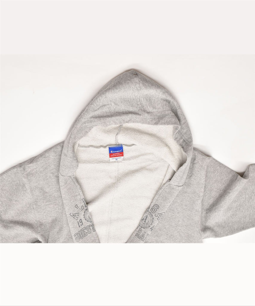 CHAMPION Womens Graphic Zip Hoodie Sweater UK 18 XL Grey | Vintage | Thrift | Second-Hand | Used Clothing | Messina Hembry 