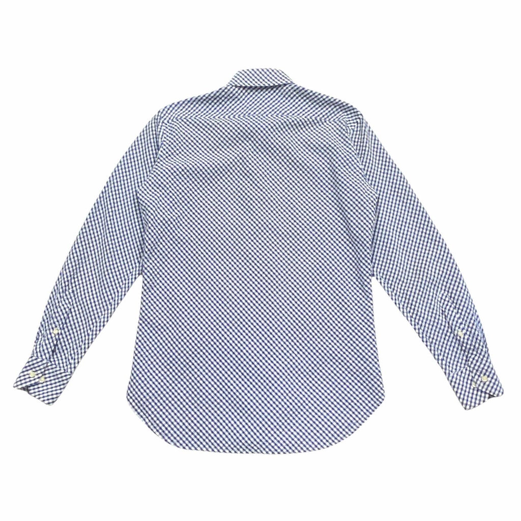 Etro Gingham Check Button Down Collared Shirt | Vintage Designer Blue White VTG | Vintage Messina Hembry | Thrift | Second-Hand Messina Hembry | Used Clothing | Messina Hembry 