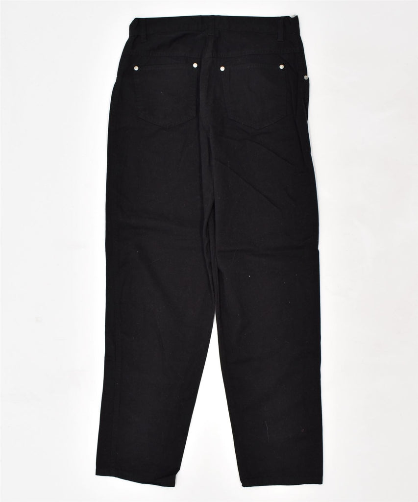 COLOUR VILLE Womens Regular Fit Casual Trousers W28 L29 Black Cotton | Vintage | Thrift | Second-Hand | Used Clothing | Messina Hembry 