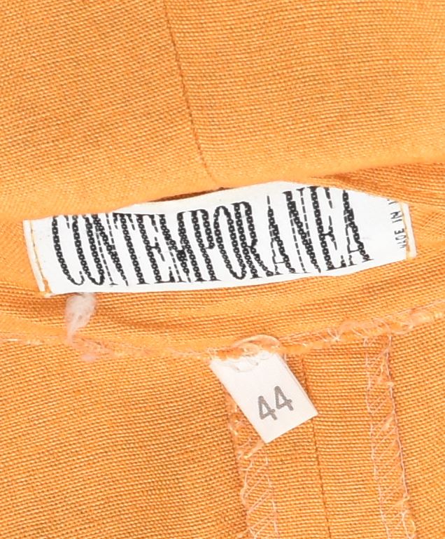 CONTEMPORANEA Womens Short Sleeve Shirt Blouse IT 44 Medium Orange Vintage | Vintage | Thrift | Second-Hand | Used Clothing | Messina Hembry 