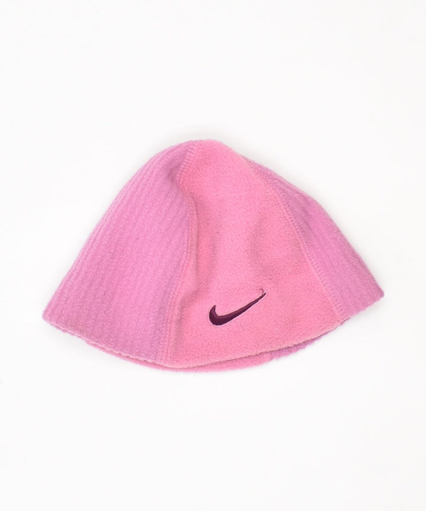 NIKE Girls Fleece Beanie Hat 3-6 Months 2XS Pink Polyester | Vintage | Thrift | Second-Hand | Used Clothing | Messina Hembry 