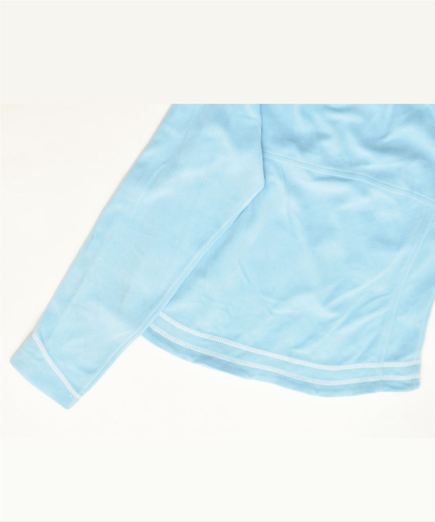 CHAMPION Womens Crop Zip Neck Fleece Jumper UK 8 Small Turquoise Sports | Vintage | Thrift | Second-Hand | Used Clothing | Messina Hembry 