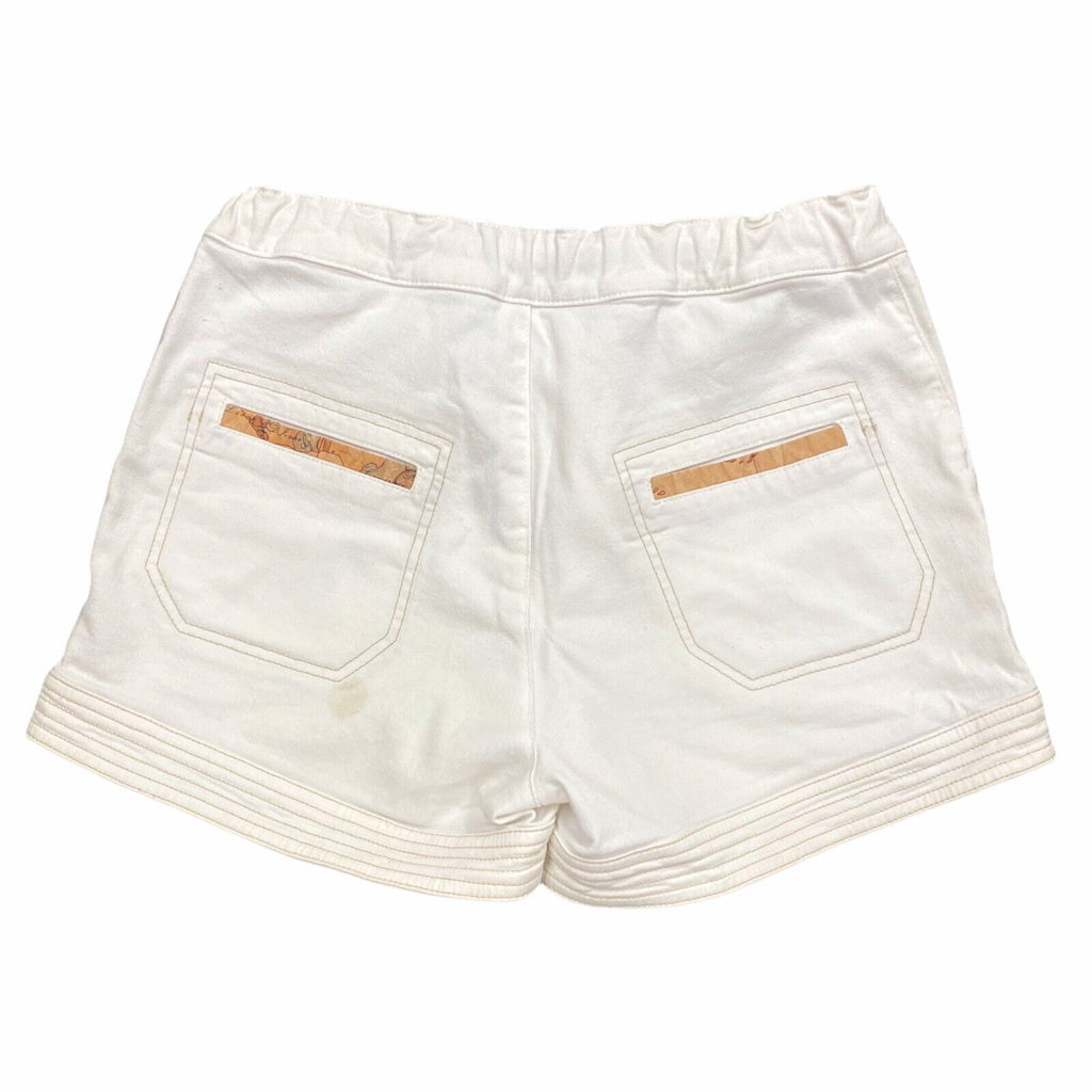 Alviero Martini 1a Classe Women's Denim Shorts | Vintage Luxury High End White | Vintage Messina Hembry | Thrift | Second-Hand Messina Hembry | Used Clothing | Messina Hembry 