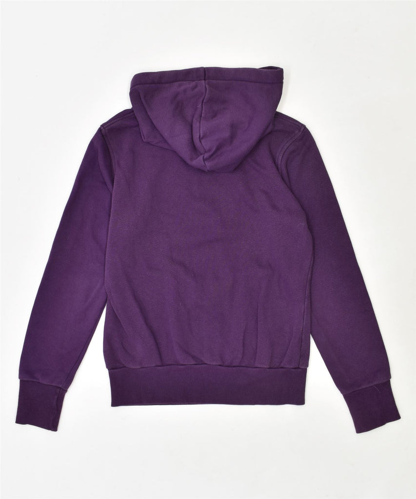 PUMA Womens Graphic Hoodie Jumper UK 6 XS Purple Cotton | Vintage | Thrift | Second-Hand | Used Clothing | Messina Hembry 