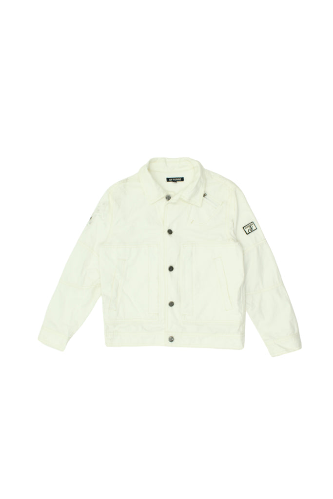 GF Ferre Denim Jacket | Vintage High End Luxury Designer White Cotton VTG | Vintage Messina Hembry | Thrift | Second-Hand Messina Hembry | Used Clothing | Messina Hembry 