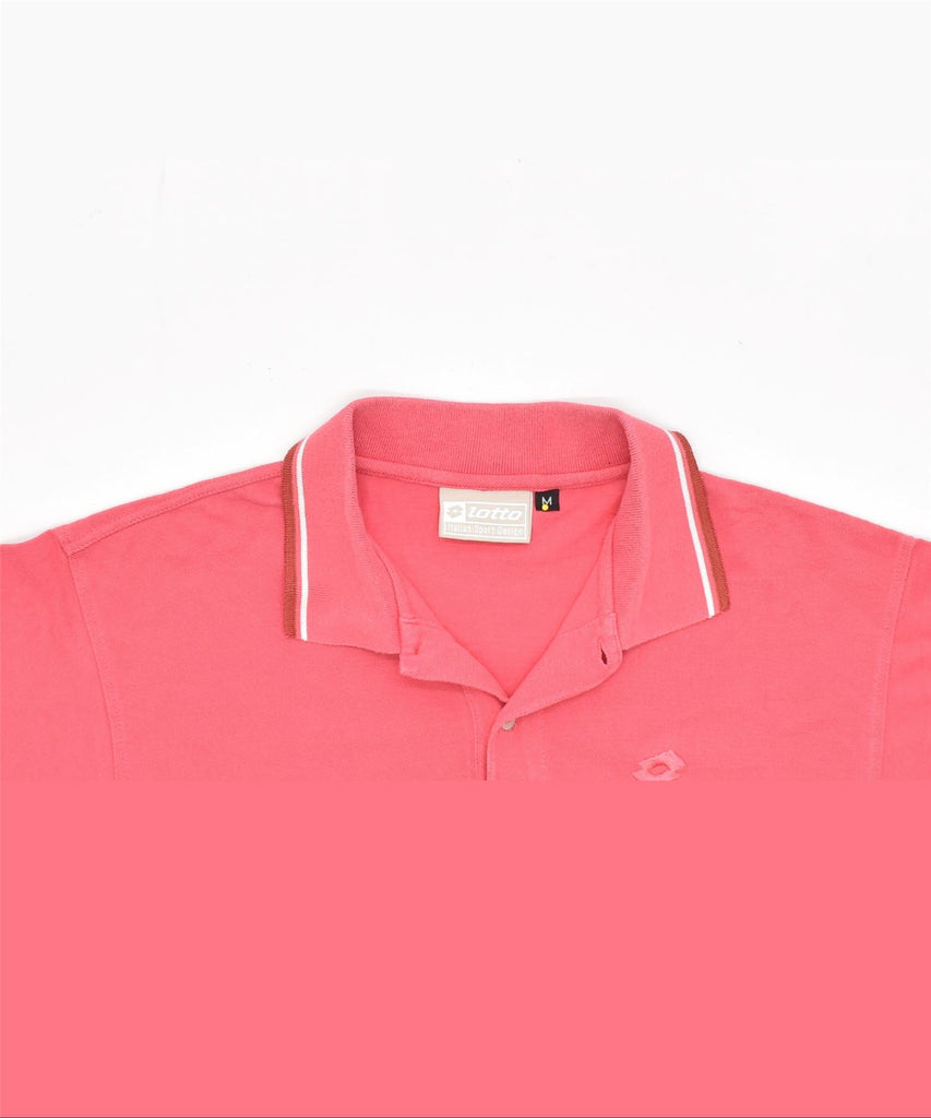 LOTTO Mens Polo Shirt Medium Pink Cotton | Vintage | Thrift | Second-Hand | Used Clothing | Messina Hembry 