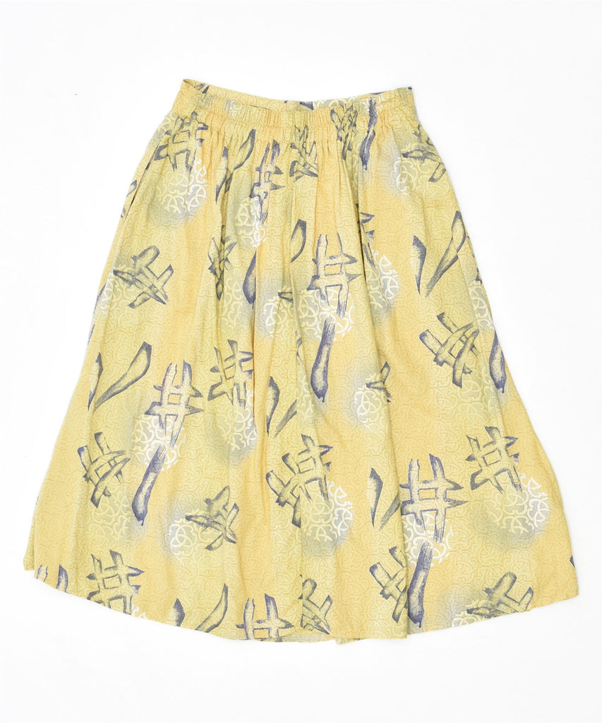 NOUVELLE Womens A-Line Skirt UK 14 Medium W26 Yellow Viscose Vintage | Vintage | Thrift | Second-Hand | Used Clothing | Messina Hembry 