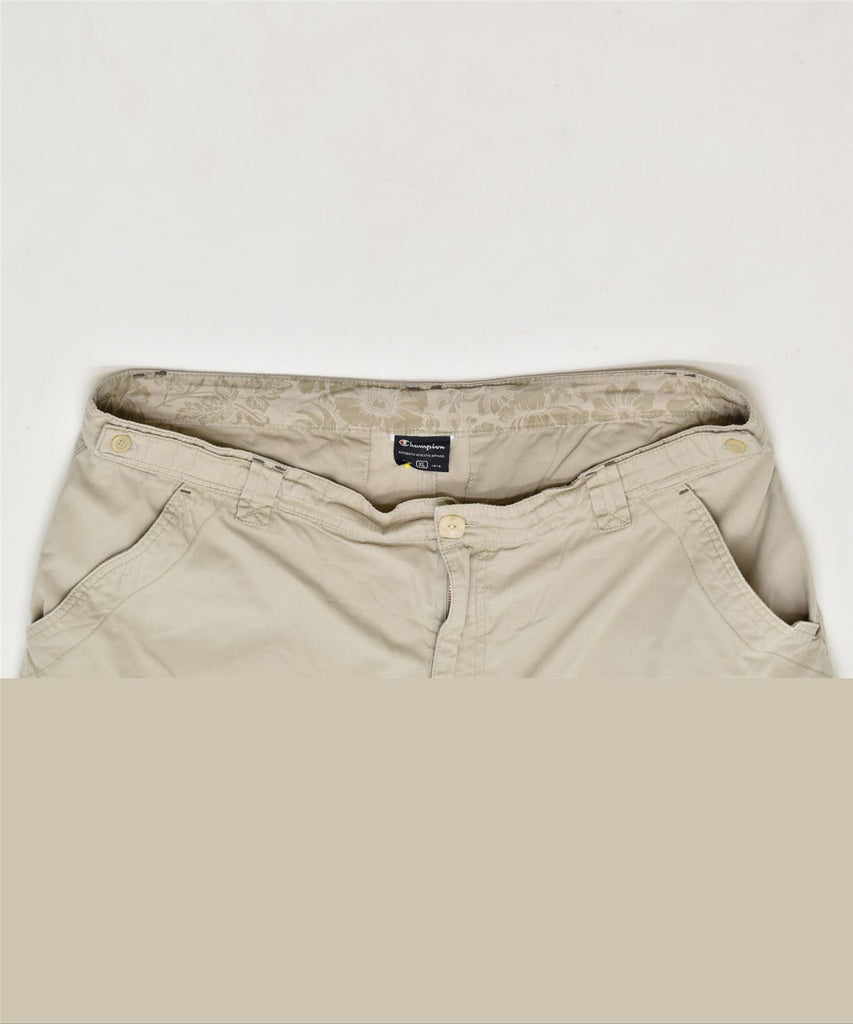 CHAMPION Womens Cargo Shorts UK 18 XL W36 Beige Cotton | Vintage | Thrift | Second-Hand | Used Clothing | Messina Hembry 