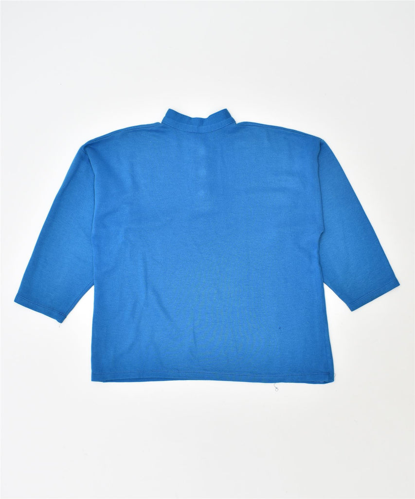 VINTAGE Womens Graphic Sweatshirt Jumper UK 14 Large Blue Logo | Vintage | Thrift | Second-Hand | Used Clothing | Messina Hembry 