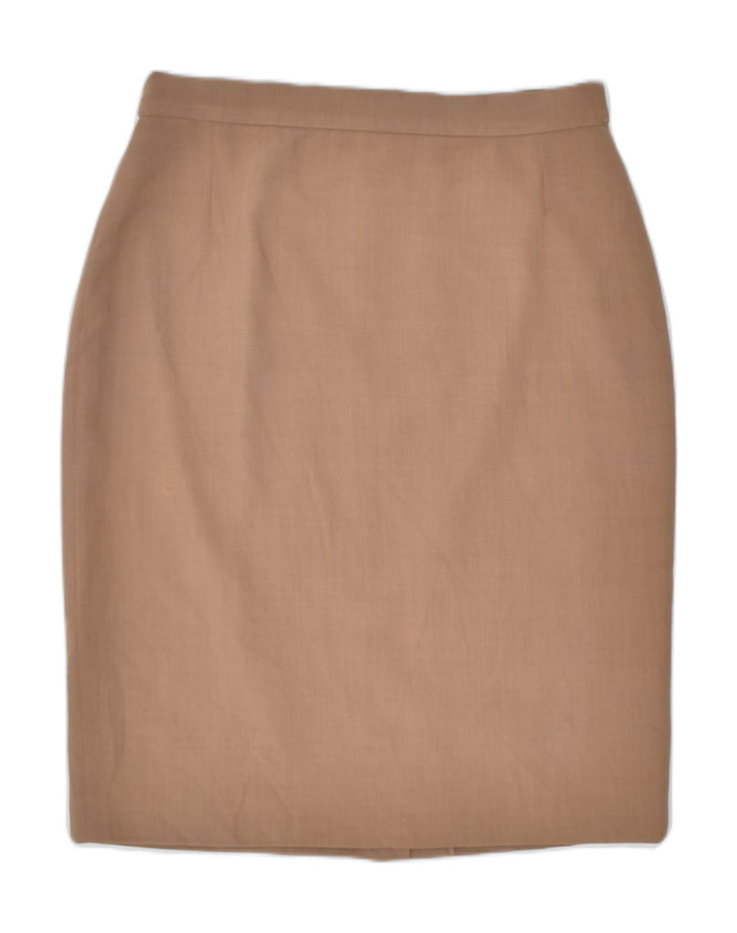 MAX MARA Womens Pencil Skirt UK 12 Medium W30 Khaki Viscose | Vintage | Thrift | Second-Hand | Used Clothing | Messina Hembry 