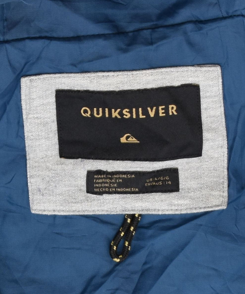 QUIKSILVER Boys Hooded Windbreaker Jacket 13-14 Years Large Blue | Vintage | Thrift | Second-Hand | Used Clothing | Messina Hembry 