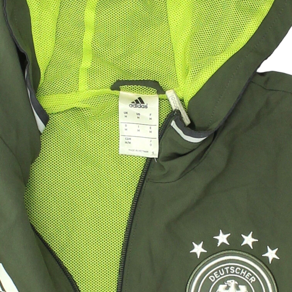 Germany 2015 Adidas Mens Green Hooded Training Jacket | Football Sportswear VTG | Vintage Messina Hembry | Thrift | Second-Hand Messina Hembry | Used Clothing | Messina Hembry 