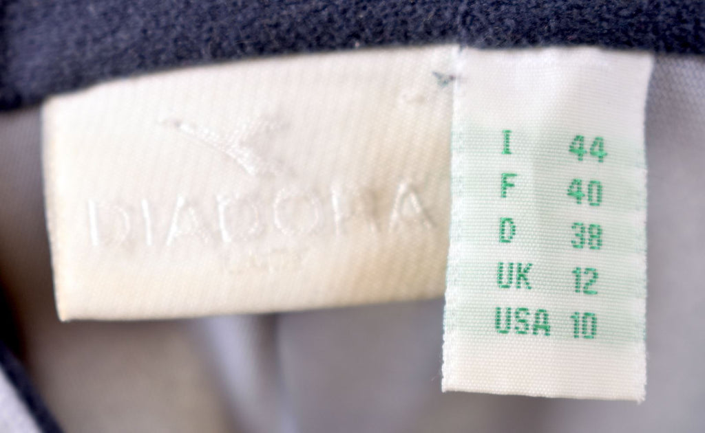 DIADORA Womens Tracksuit Top Jacket UK 12 Medium Grey Polyester | Vintage | Thrift | Second-Hand | Used Clothing | Messina Hembry 