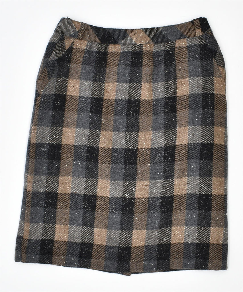 VINTAGE Womens High Waist Midi Skirt W28 Medium Multicoloured Check | Vintage | Thrift | Second-Hand | Used Clothing | Messina Hembry 