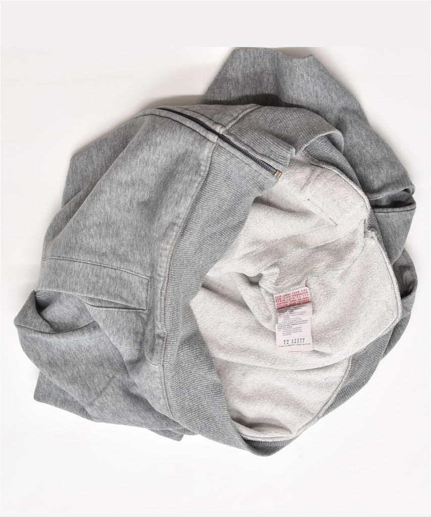 PUMA Mens Graphic Zip Hoodie Sweater Small Grey Cotton | Vintage | Thrift | Second-Hand | Used Clothing | Messina Hembry 