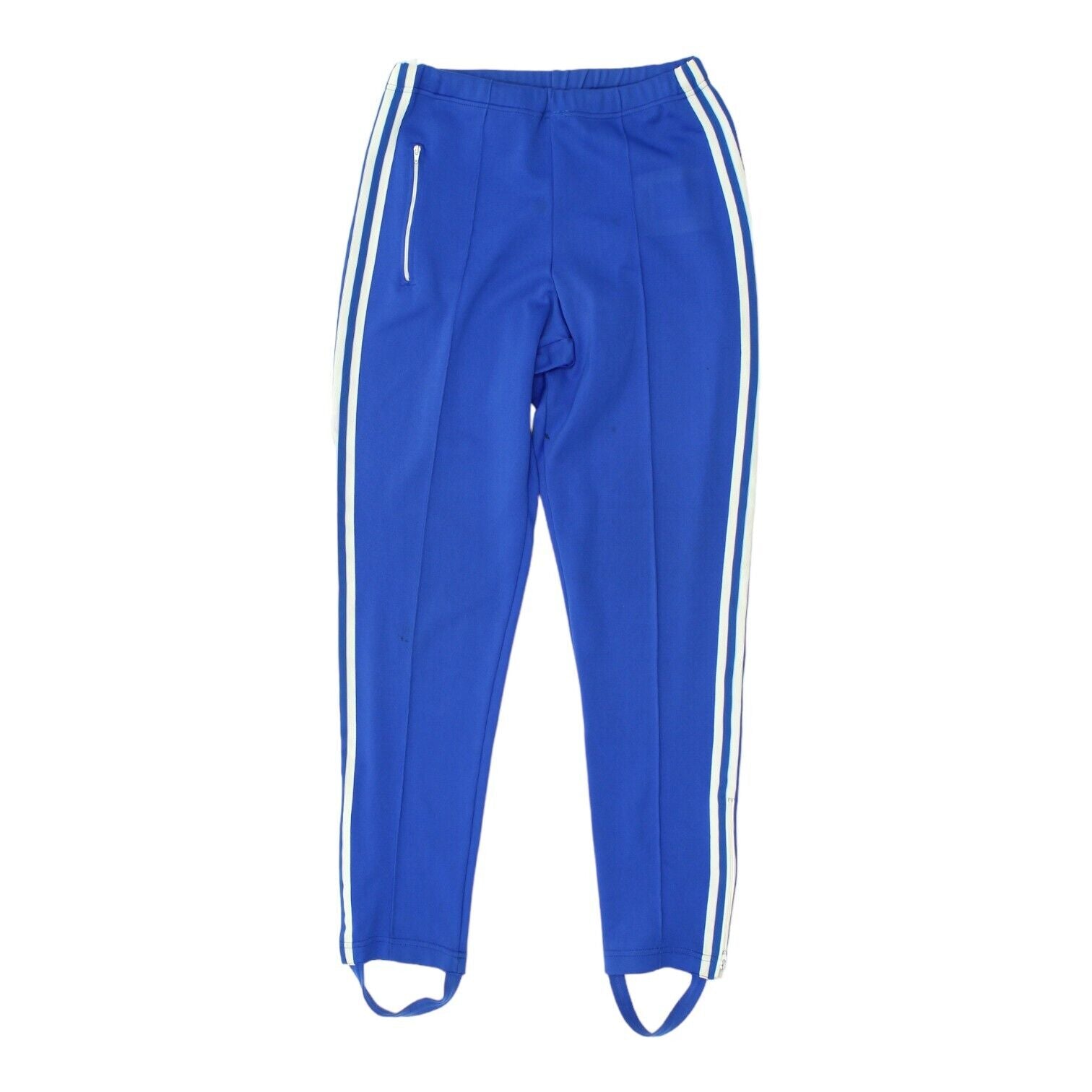 Adidas Mens Blue Stirrup Trousers, Vintage 80s Sportswear Track Pants VTG, Vintage & Second-Hand Clothing Online