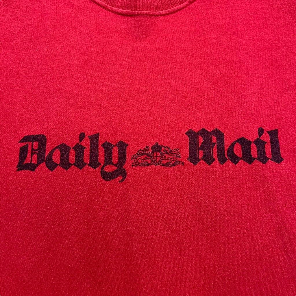 Daily Mail Logo Tshirt | Vintage 90s British Tabloid Newspaper Red VTG | Vintage Messina Hembry | Thrift | Second-Hand Messina Hembry | Used Clothing | Messina Hembry 