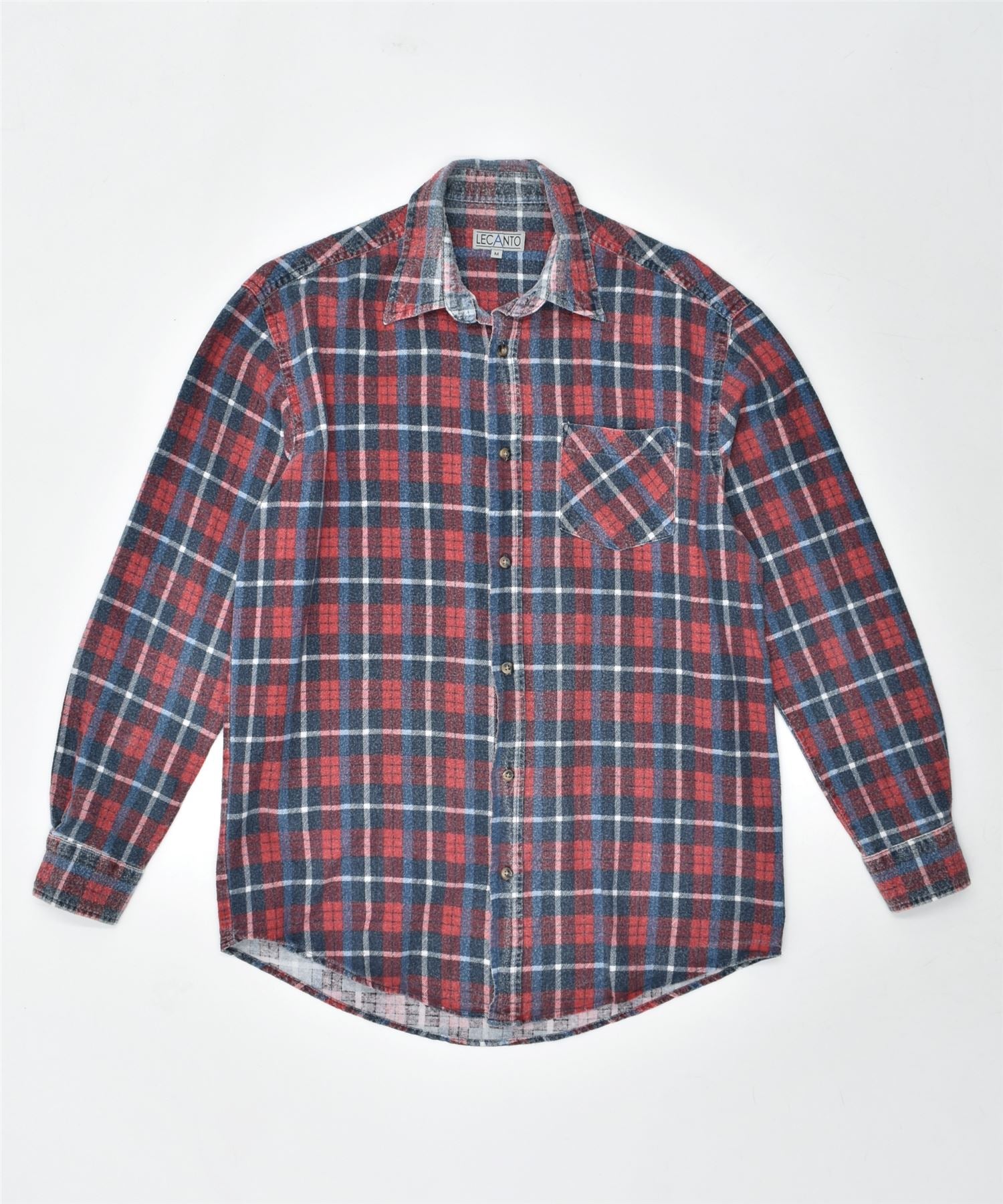 LUCKY BRAND Mens Flannel Shirt Large Blue Check Cotton, Vintage &  Second-Hand Clothing Online