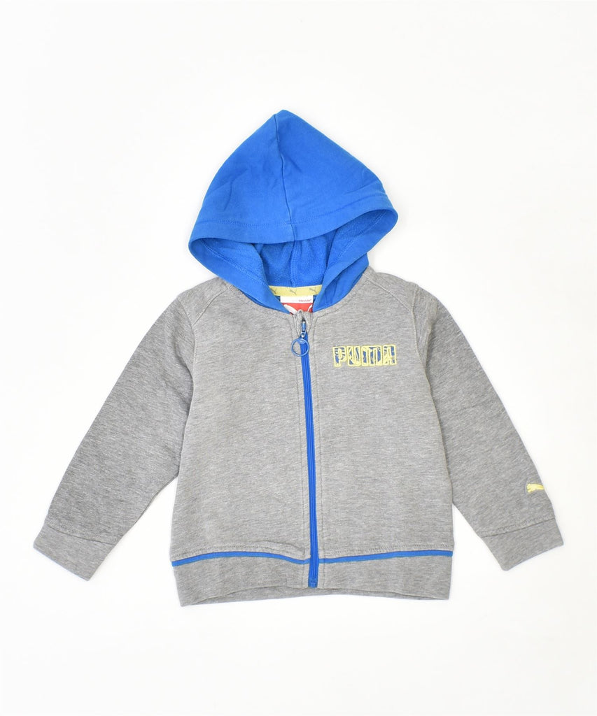 PUMA Boys Zip Hoodie Sweater 9-12 Months Grey Cotton | Vintage | Thrift | Second-Hand | Used Clothing | Messina Hembry 