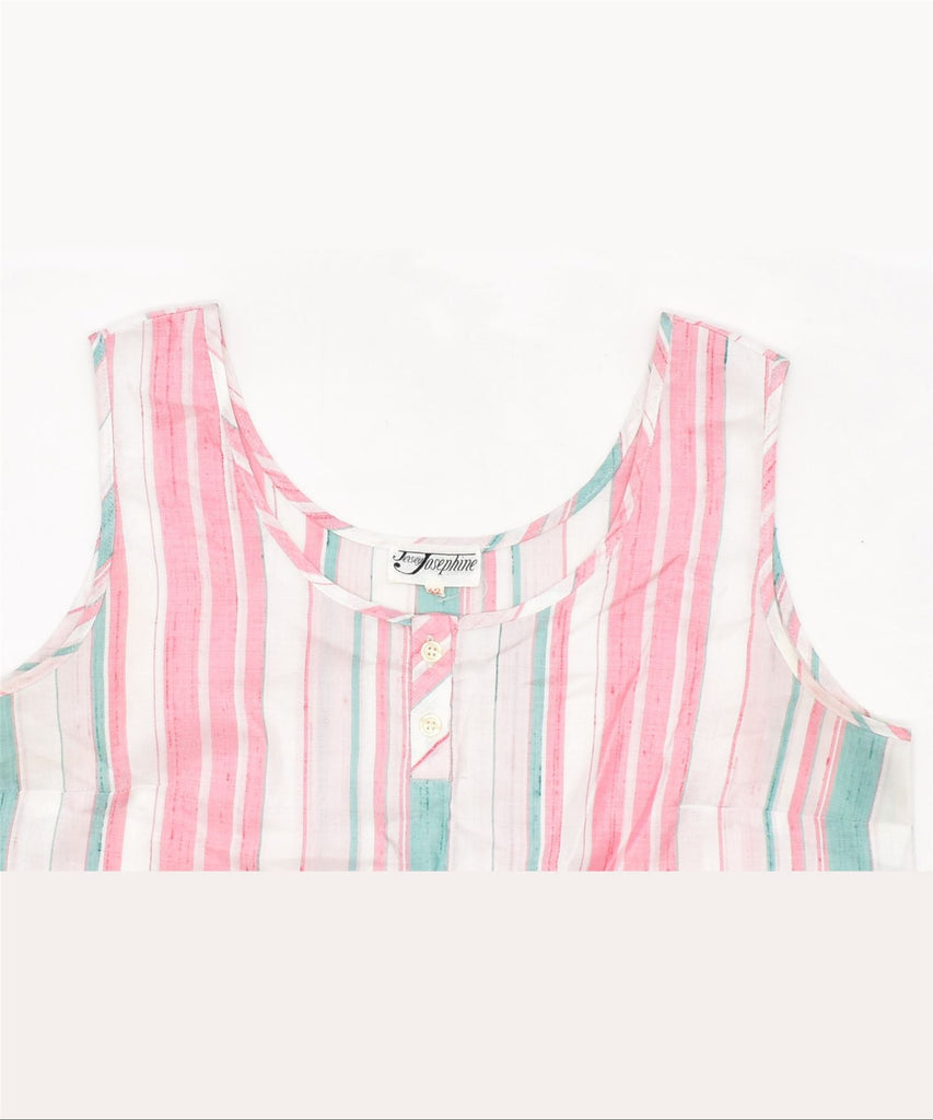 JERSEY JOSEPHINE Womens Vest Top EU 42 Large Multicoloured Striped | Vintage | Thrift | Second-Hand | Used Clothing | Messina Hembry 