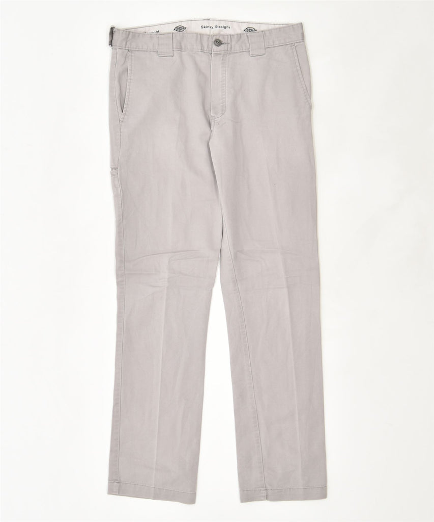 DICKIES Womens Skinny Straight Chino Trousers w32 L30 Grey | Vintage | Thrift | Second-Hand | Used Clothing | Messina Hembry 