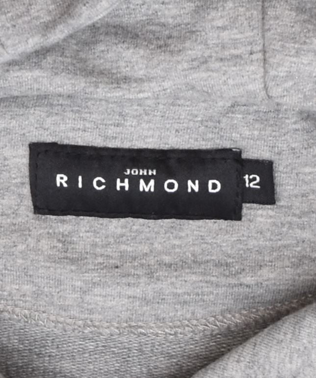 RICHMOND Girls Graphic Hoodie Jumper 11-12 Years Grey Cotton | Vintage | Thrift | Second-Hand | Used Clothing | Messina Hembry 