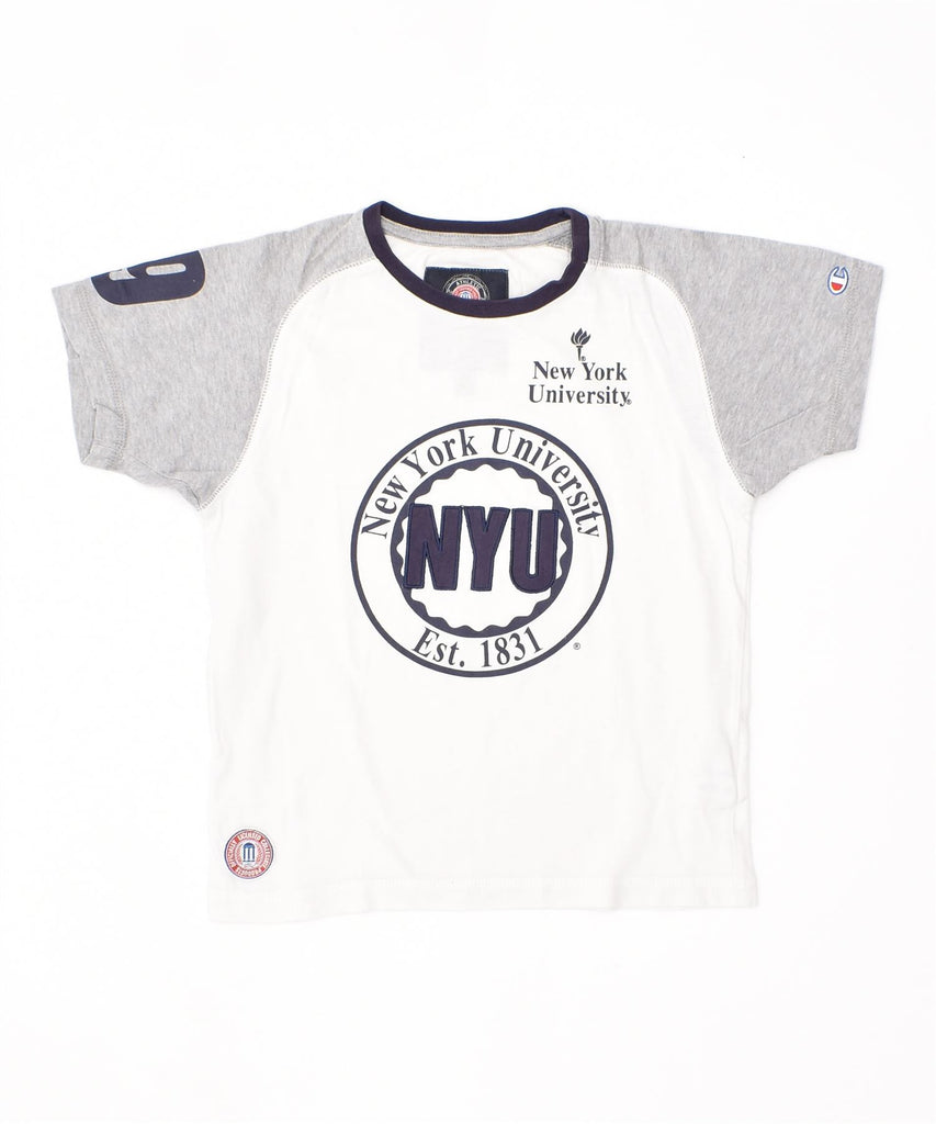 CHAMPION Boys Graphic T-Shirt Top 7-8 Years Small White Cotton | Vintage | Thrift | Second-Hand | Used Clothing | Messina Hembry 