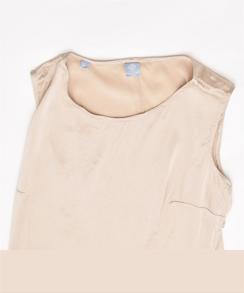 LUIGI BORRELLI Womens Vest Top IT 42 Medium Beige Vintage | Vintage | Thrift | Second-Hand | Used Clothing | Messina Hembry 