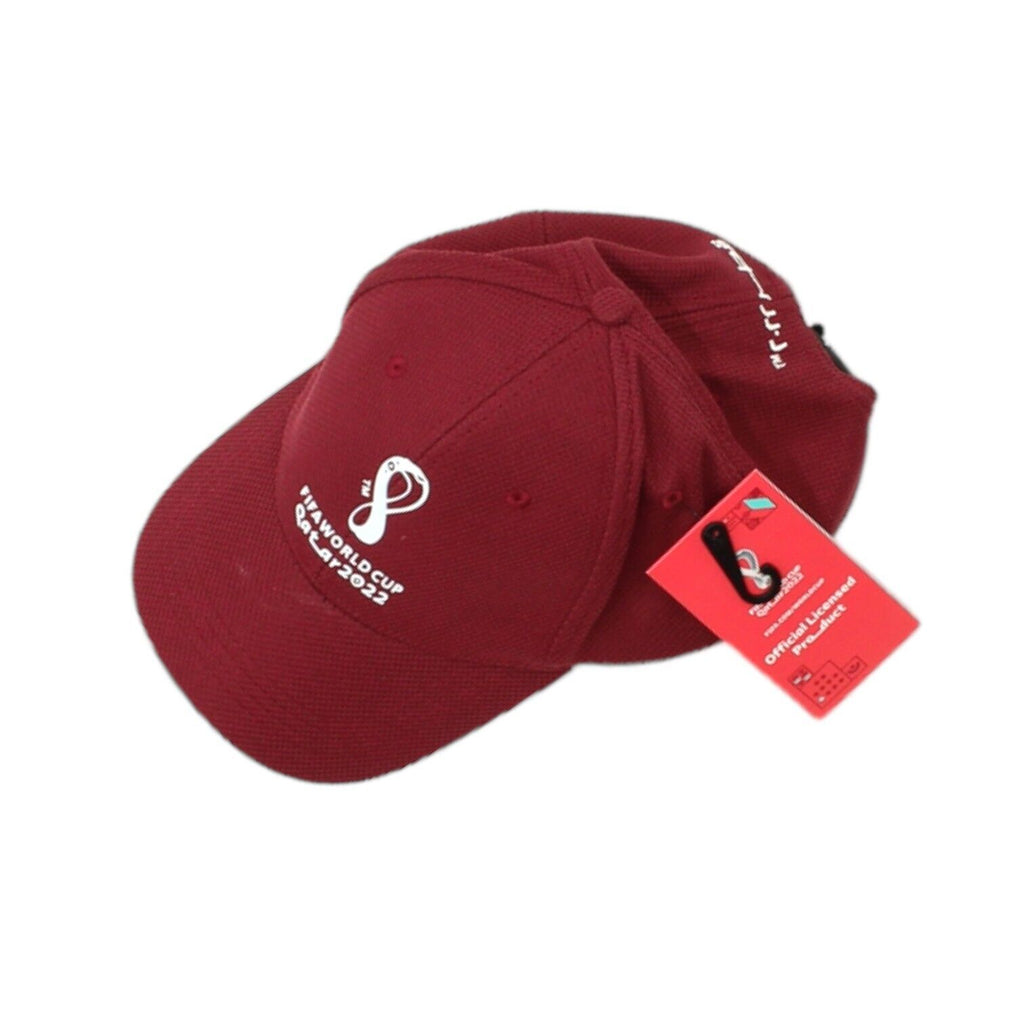 Fifa World Cup Qatar 2022 Unisex Burgundy Cap | Football Sportswear Hat | Vintage Messina Hembry | Thrift | Second-Hand Messina Hembry | Used Clothing | Messina Hembry 