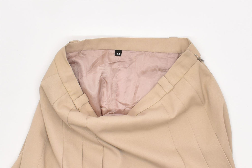 VINTAGE Womens Pleated Skirt IT 44 Medium W26 Khaki | Vintage | Thrift | Second-Hand | Used Clothing | Messina Hembry 