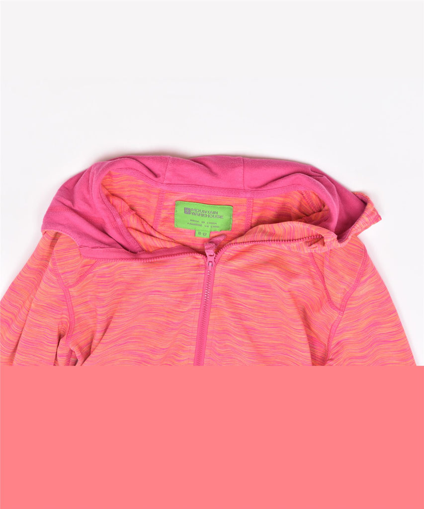 MOUNTAIN WAREHOUSE Girls Hooded Tracksuit Top Jacket 11-12 Years Pink | Vintage | Thrift | Second-Hand | Used Clothing | Messina Hembry 