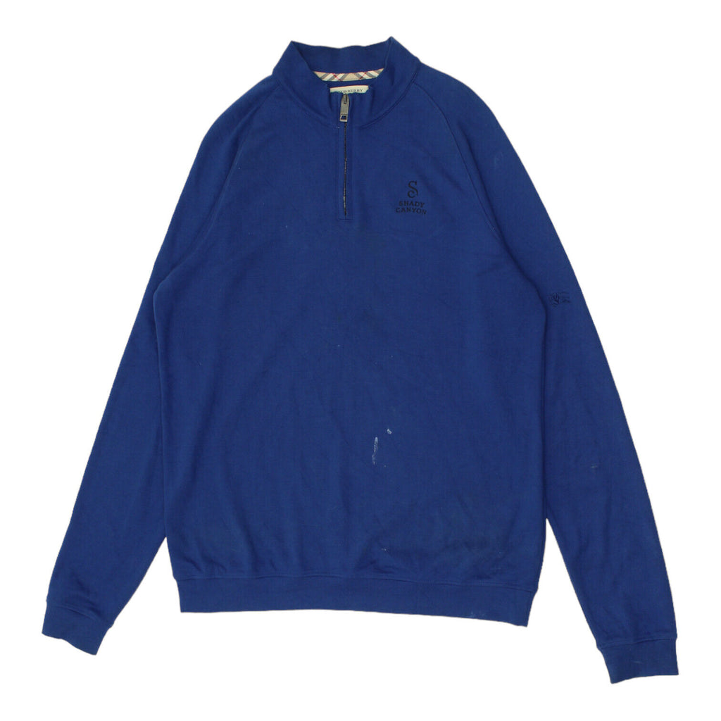 Burberry London Blue 1/2 Zip Shady Canyon Sweater | Vintage High End Designer | Vintage Messina Hembry | Thrift | Second-Hand Messina Hembry | Used Clothing | Messina Hembry 