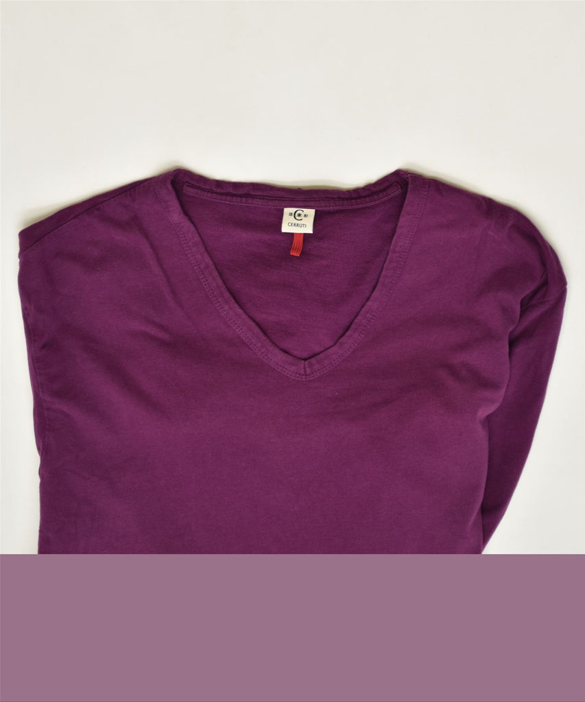 CERRUTI Womens Top Long Sleeve UK 14 Medium Purple | Vintage | Thrift | Second-Hand | Used Clothing | Messina Hembry 