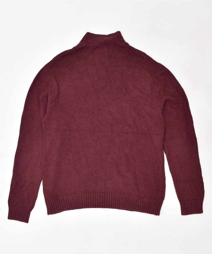 CHAPS Mens Button Neck Jumper Sweater Medium Maroon Cotton | Vintage | Thrift | Second-Hand | Used Clothing | Messina Hembry 