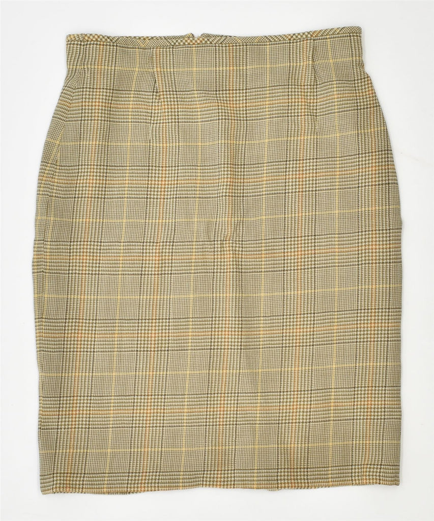 VINTAGE Womens Pencil Skirt W28 Medium Brown Check New Wool | Vintage | Thrift | Second-Hand | Used Clothing | Messina Hembry 