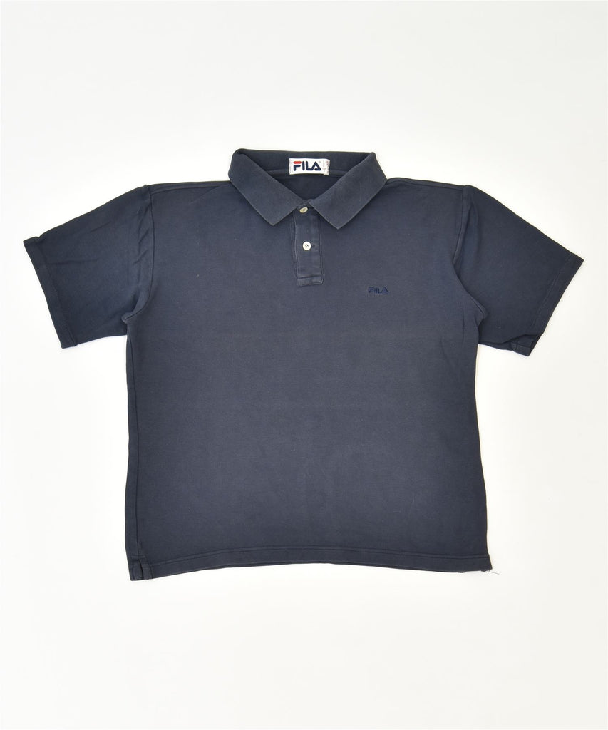 FILA Mens Polo Shirt IT 46 Small Navy Blue Cotton Classic | Vintage | Thrift | Second-Hand | Used Clothing | Messina Hembry 