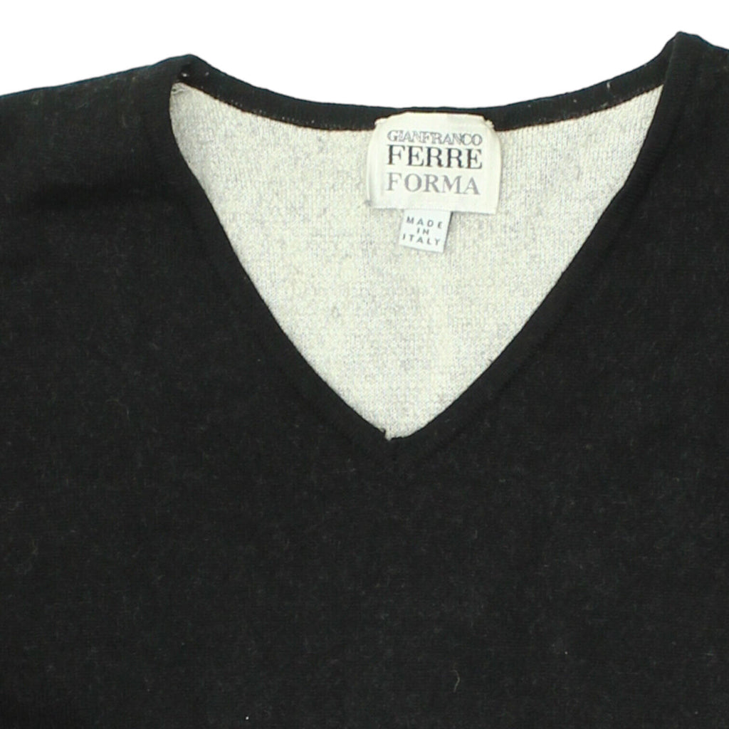 Gianfranco Ferre Forma Womens Wool Short Sleeve Black Dress | Vintage Designer | Vintage Messina Hembry | Thrift | Second-Hand Messina Hembry | Used Clothing | Messina Hembry 