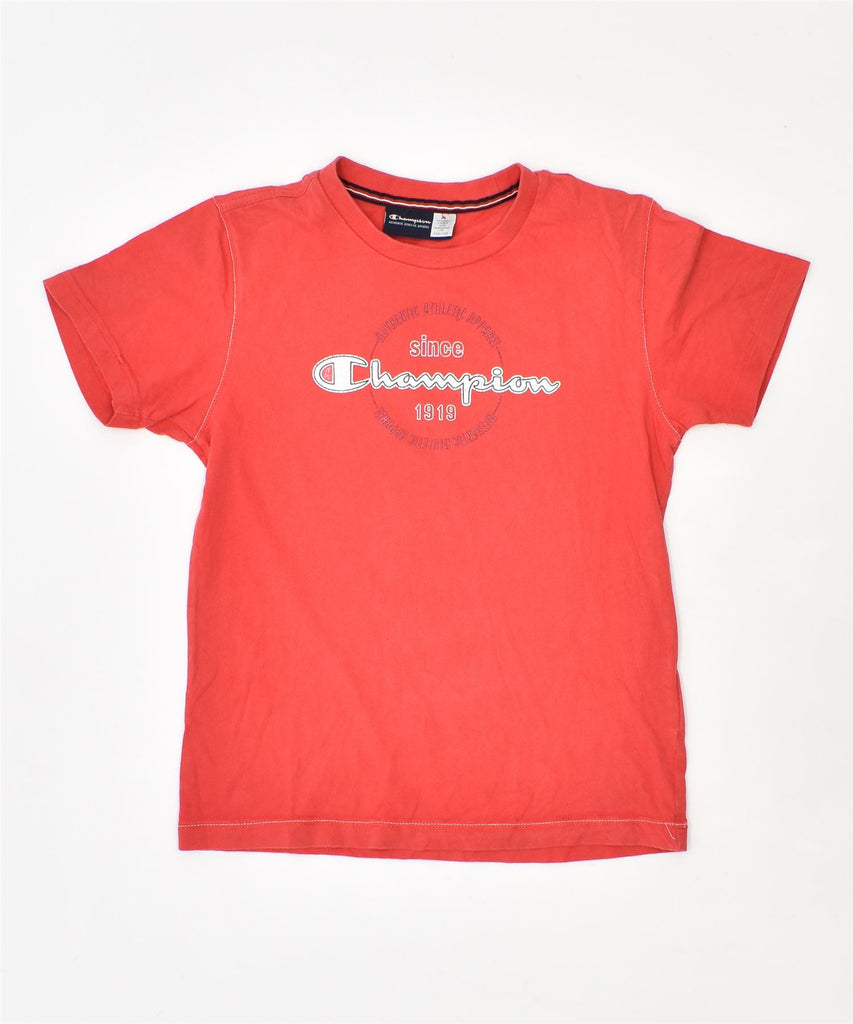 CHAMPION Boys Graphic T-Shirt Top 9-10 Years Red Cotton | Vintage | Thrift | Second-Hand | Used Clothing | Messina Hembry 